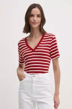 Хлопковая футболка Tommy Hilfiger, красный