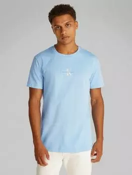 Хлопковая футболка tommy hilfiger monologo Calvin Klein, синий