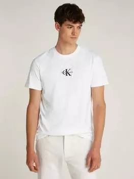 Хлопковая футболка tommy hilfiger monologo Calvin Klein, белый