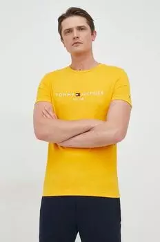 Хлопковая футболка Tommy Hilfiger, оранжевый