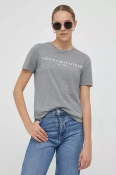 Хлопковая футболка Tommy Hilfiger, серый