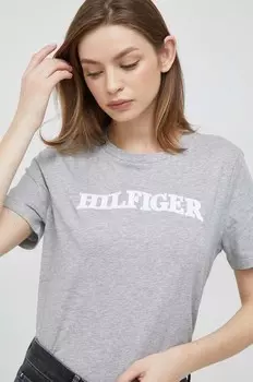 Хлопковая футболка Tommy Hilfiger, серый