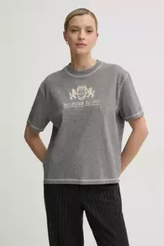 Хлопковая футболка Tommy Hilfiger, серый