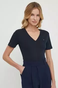 Хлопковая футболка Tommy Hilfiger, темно-синий