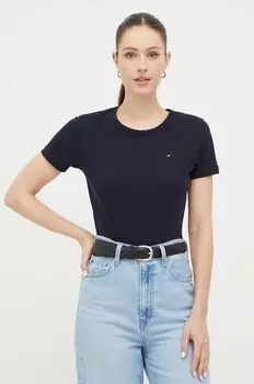 Хлопковая футболка Tommy Hilfiger, темно-синий