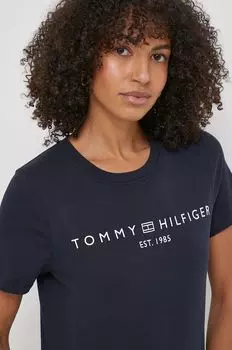 Хлопковая футболка Tommy Hilfiger, темно-синий
