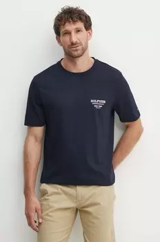 Хлопковая футболка Tommy Hilfiger, темно-синий