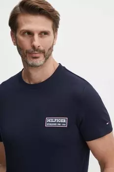 Хлопковая футболка Tommy Hilfiger, темно-синий