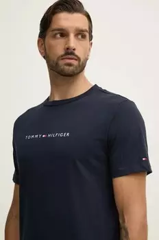 Хлопковая футболка Tommy Hilfiger, темно-синий