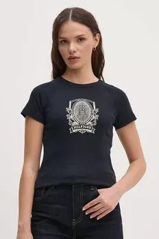 Хлопковая футболка Tommy Hilfiger, темно-синий