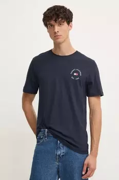 Хлопковая футболка Tommy Hilfiger, темно-синий