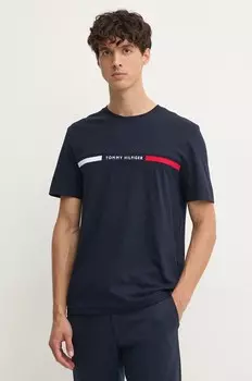 Хлопковая футболка Tommy Hilfiger, темно-синий