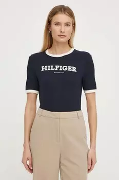 Хлопковая футболка Tommy Hilfiger, темно-синий