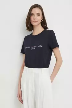 Хлопковая футболка Tommy Hilfiger, темно-синий
