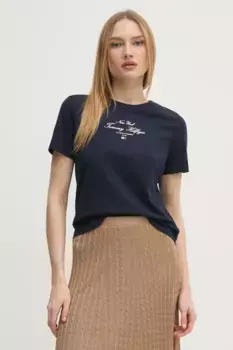 Хлопковая футболка Tommy Hilfiger, темно-синий