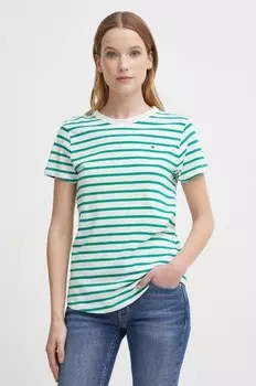 Хлопковая футболка Tommy Hilfiger, зеленый