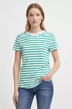 Хлопковая футболка Tommy Hilfiger, зеленый