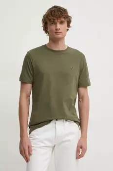 Хлопковая футболка Tommy Hilfiger, зеленый