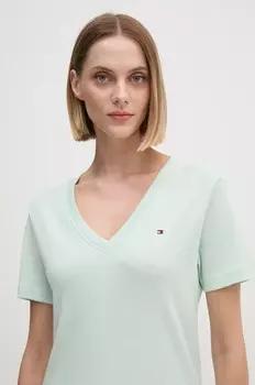 Хлопковая футболка Tommy Hilfiger, зеленый