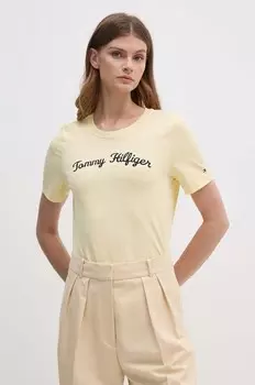 Хлопковая футболка Tommy Hilfiger, желтый