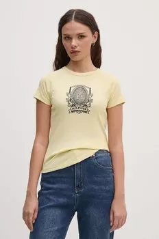 Хлопковая футболка Tommy Hilfiger, желтый