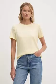 Хлопковая футболка Tommy Hilfiger, желтый