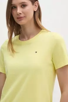 Хлопковая футболка Tommy Hilfiger, желтый