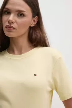 Хлопковая футболка Tommy Hilfiger, желтый