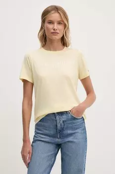 Хлопковая футболка Tommy Hilfiger, желтый