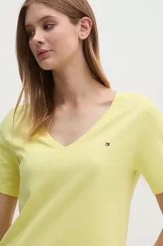 Хлопковая футболка Tommy Hilfiger, желтый