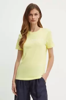 Хлопковая футболка Tommy Hilfiger, желтый