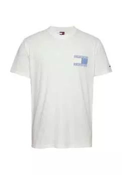 Хлопковая футболка Tommy Jeans, экрю