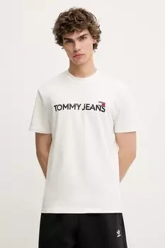 Хлопковая футболка Tommy Jeans, белый