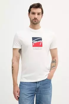 Хлопковая футболка Tommy Jeans, белый