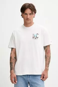 Хлопковая футболка Tommy Jeans, белый