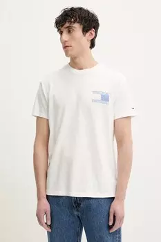 Хлопковая футболка Tommy Jeans, белый