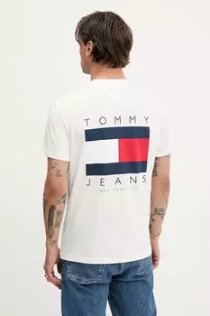 Хлопковая футболка Tommy Jeans, белый