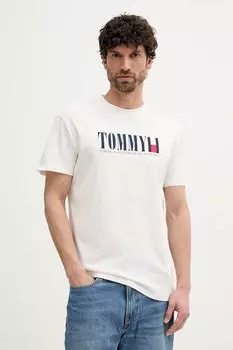 Хлопковая футболка Tommy Jeans, белый