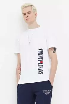 Хлопковая футболка Tommy Jeans, белый