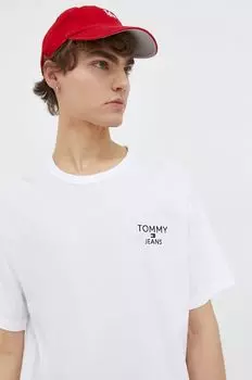 Хлопковая футболка Tommy Jeans, белый