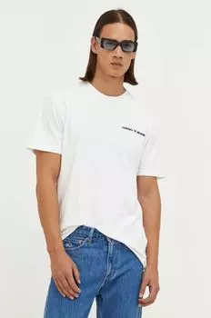 Хлопковая футболка Tommy Jeans, белый