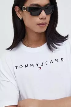 Хлопковая футболка Tommy Jeans, белый