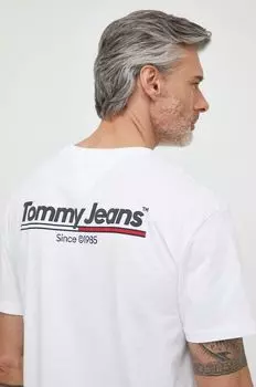 Хлопковая футболка Tommy Jeans, белый