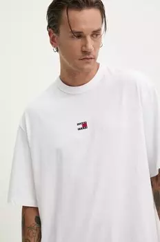 Хлопковая футболка Tommy Jeans, белый
