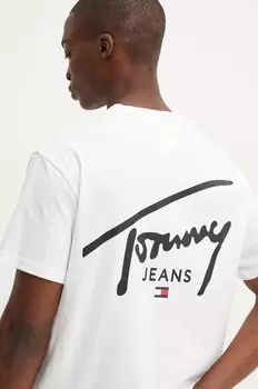 Хлопковая футболка Tommy Jeans, белый