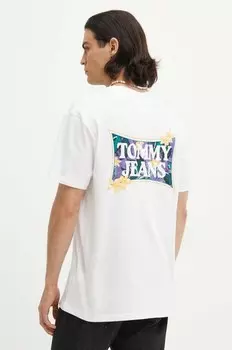 Хлопковая футболка Tommy Jeans, белый