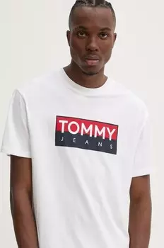 Хлопковая футболка Tommy Jeans, белый