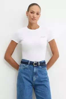 Хлопковая футболка Tommy Jeans, белый