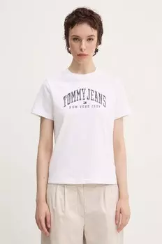 Хлопковая футболка Tommy Jeans, белый