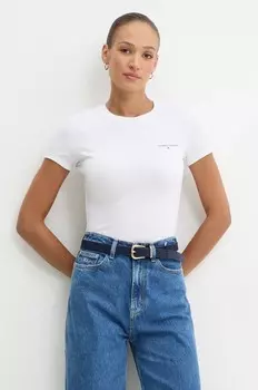 Хлопковая футболка Tommy Jeans, белый